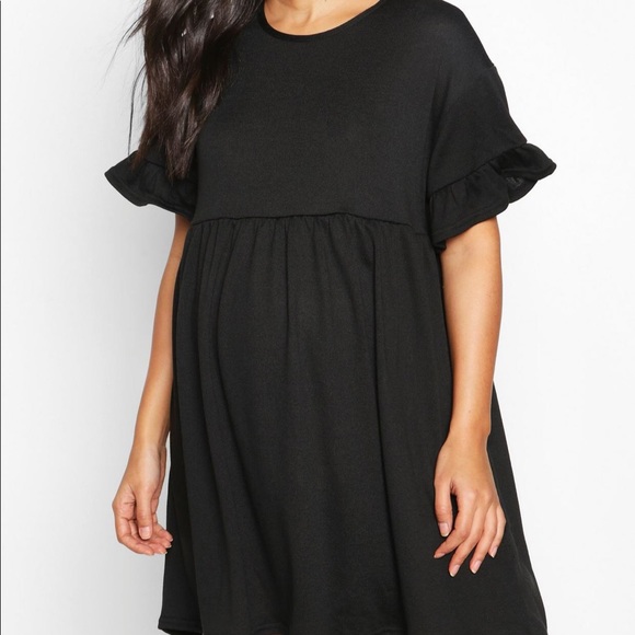 boohoo maternity black dress